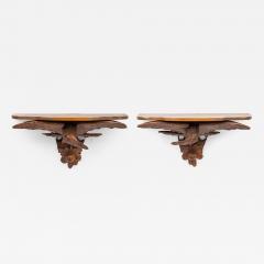 Pair of American Country Pine Eagle Shelves - 4650943
