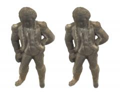 Pair of American Country Washington Iron Andirons - 4658339