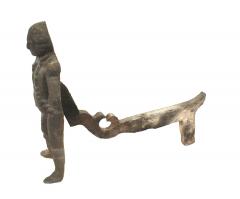 Pair of American Country Washington Iron Andirons - 4658340