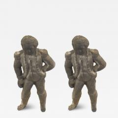 Pair of American Country Washington Iron Andirons - 4689938