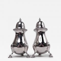 Pair of American Edwardian Classical Sterling Silver Pepper Shakers - 4120232