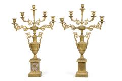 Pair of American Empire Bronze Dore Candelabras - 4519565