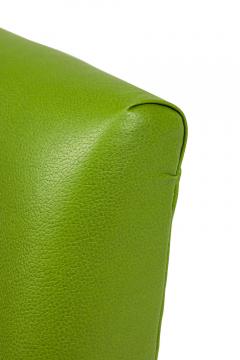 Pair of American Mid Century Green Leather Arm Chairs - 4667159