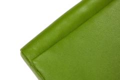 Pair of American Mid Century Green Leather Arm Chairs - 4667162