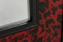 Pair of American Mid Century Style Black and Red Imitation Tortoise Shell Mirror - 4652985