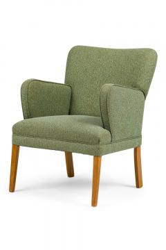 Pair of American Mid Century Teal Wide Back Armchairs - 4666576