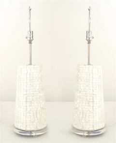 Pair of American Mid Century Tessellated Table Lamps - 732127
