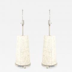 Pair of American Mid Century Tessellated Table Lamps - 732723