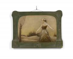 Pair of American Mission Green Porcelain Wall Plaques - 4407887