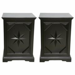 Pair of American Modern Black Lacquer Cabinets - 4161585