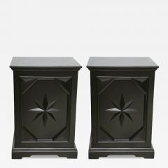 Pair of American Modern Black Lacquer Cabinets - 4164628