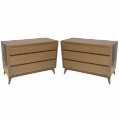 Pair of American Modern Cerused Oak Commodes - 4161648
