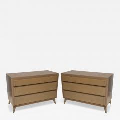 Pair of American Modern Cerused Oak Commodes - 4166383
