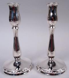 Pair of American Modern Georgian Sterling Silver Candlesticks - 4059154