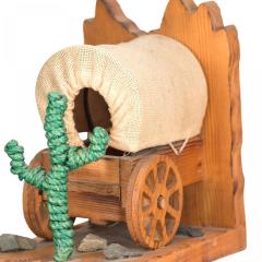 Pair of American Rustic Covered Wagon Bookends - 4672748