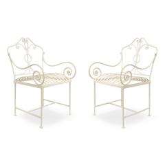 Pair of American Victorian Iron Armchairs - 4717587