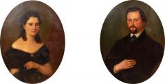 Pair of American Victorian Male and Female Portraits - 4640902