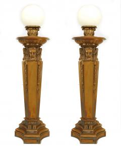 Pair of American Victorian Neo Classical Bronze Torchieres - 4626022