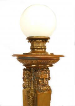 Pair of American Victorian Neo Classical Bronze Torchieres - 4626023