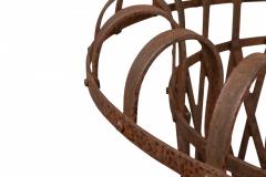 Pair of American Victorian Outdoor Wrought Iron Woven Garden Urns - 4199895