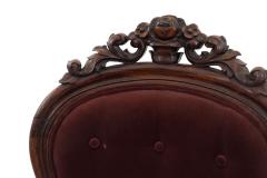 Pair of American Victorian Red Velvet Side Chairs - 4666354