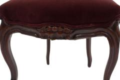 Pair of American Victorian Red Velvet Side Chairs - 4666356