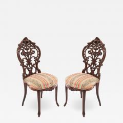 Pair of American Victorian Rosewood Side Chairs - 1421397