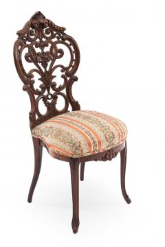 Pair of American Victorian Rosewood Side Chairs - 4639770