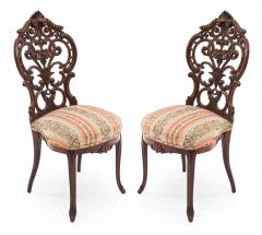 Pair of American Victorian Rosewood Side Chairs - 4692980