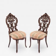 Pair of American Victorian Rosewood Side Chairs - 4693230