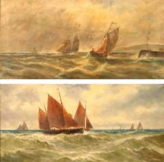 Pair of American Victorian Seascape Paintings - 4539078