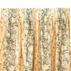 Pair of American Victorian Style Cream Chintz Floral Drapes - 4200108