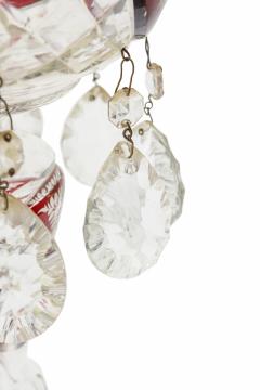 Pair of American Victorian Style Red and Clear Cut Crystal and Glass Table Lamps - 4667473
