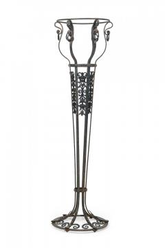 Pair of American Victorian Style Wrought Iron Outdoor Planters Flower Stands - 4520538