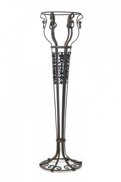 Pair of American Victorian Style Wrought Iron Outdoor Planters Flower Stands - 4520540