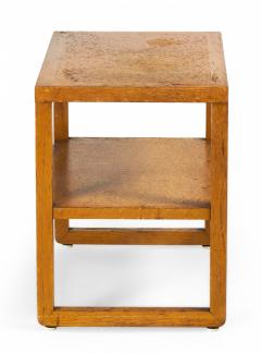 Pair of American Walnut Cork Top End Side Tables - 2790129