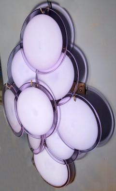 Pair of Amethyst Disc Murano Glass Sconces or Wall Light 1970s - 2219424