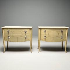 Pair of Andre Groult Art Deco Style Parchment Paper Nightstands Commodes - 3402669
