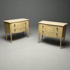Pair of Andre Groult Art Deco Style Parchment Paper Nightstands Commodes - 3402672