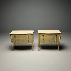 Pair of Andre Groult Art Deco Style Parchment Paper Nightstands Commodes - 3402673