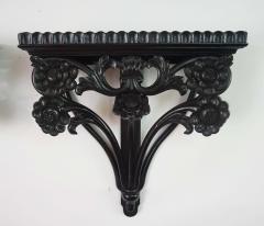 Pair of Anglo Ceylonese Carved Ebony Wall Brackets or Shelves - 2205908