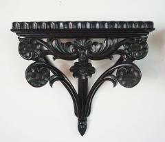 Pair of Anglo Ceylonese Carved Ebony Wall Brackets or Shelves - 2205910