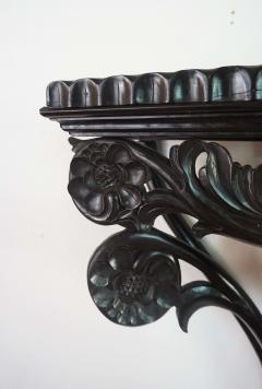 Pair of Anglo Ceylonese Carved Ebony Wall Brackets or Shelves - 2205911