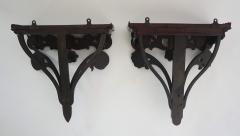 Pair of Anglo Ceylonese Carved Ebony Wall Brackets or Shelves - 2205917