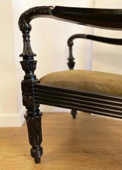Pair of Anglo Indian Carved Ebony and Caned Armchairs - 2310903