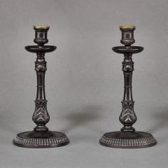 Pair of Anglo Indian adjustable Candlesticks Circa 1880 - 4369635