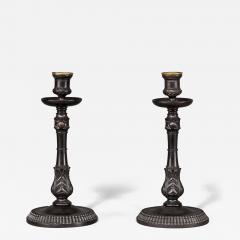 Pair of Anglo Indian adjustable Candlesticks Circa 1880 - 4369785
