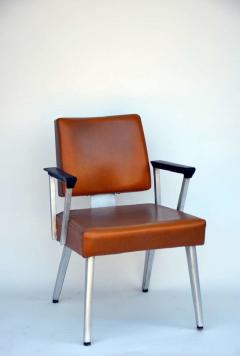 Pair of Angular GF GoodForm Aluminum and Vinyl Armchairs - 974505