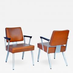 Pair of Angular GF GoodForm Aluminum and Vinyl Armchairs - 974544