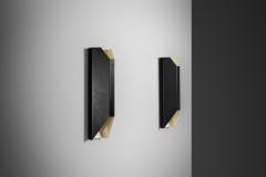 Pair of Angular Lacquered Metal Wall Lamps Europe Mid 20th Century - 4604374
